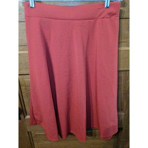 JM Fleurette Red Orange Flare Skirt Size M Medium Skater Knee Length